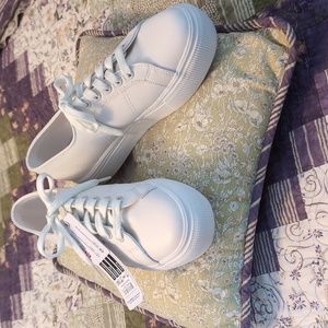 Superga leather platform sneakers